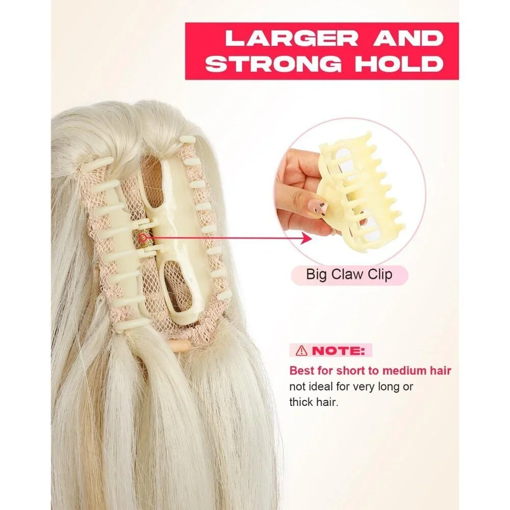 Ponytail Extension Synthetic 16in Clip-in High Pony Hairpiece Women Honey Blonde